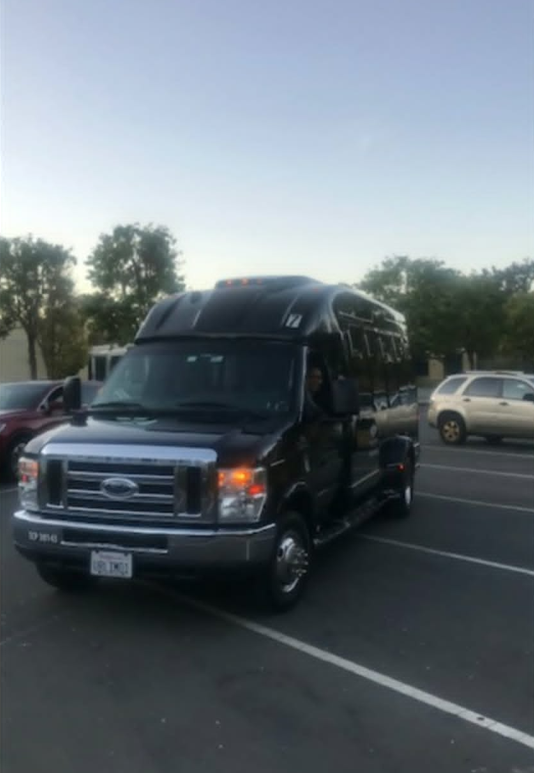Your Limo Bus black party bus, ready for pickup in the Bay Area